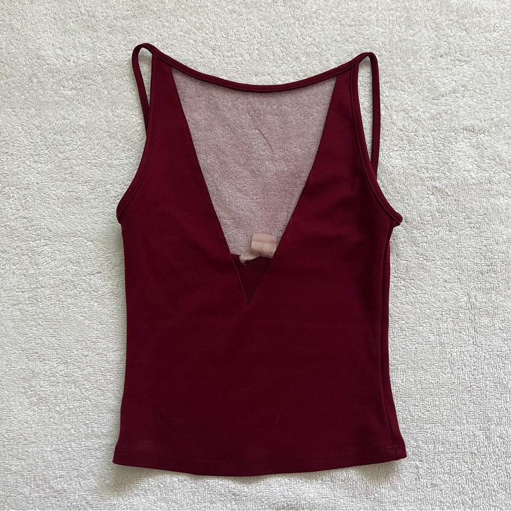 Urban outfitters red mesh going out top in XS